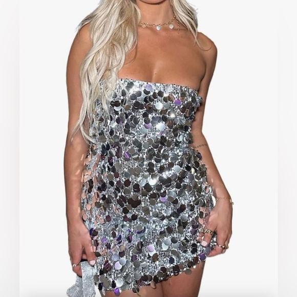 NWOT Jumbo sequined mini dress - Picture 2 of 2